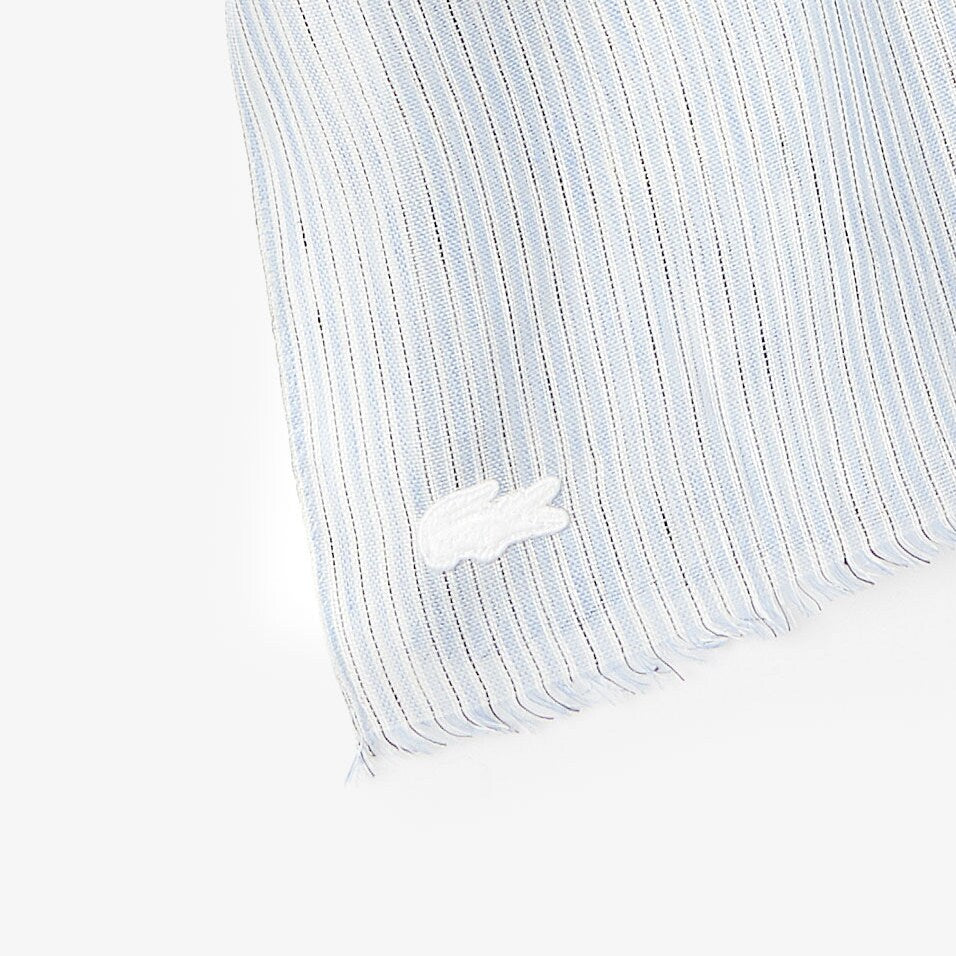 Women's Pinstriped Cotton-Linen Scarf / Lacoste