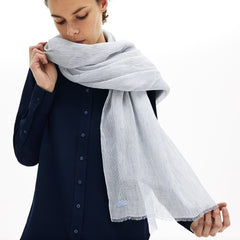Women's Pinstriped Cotton-Linen Scarf / Lacoste
