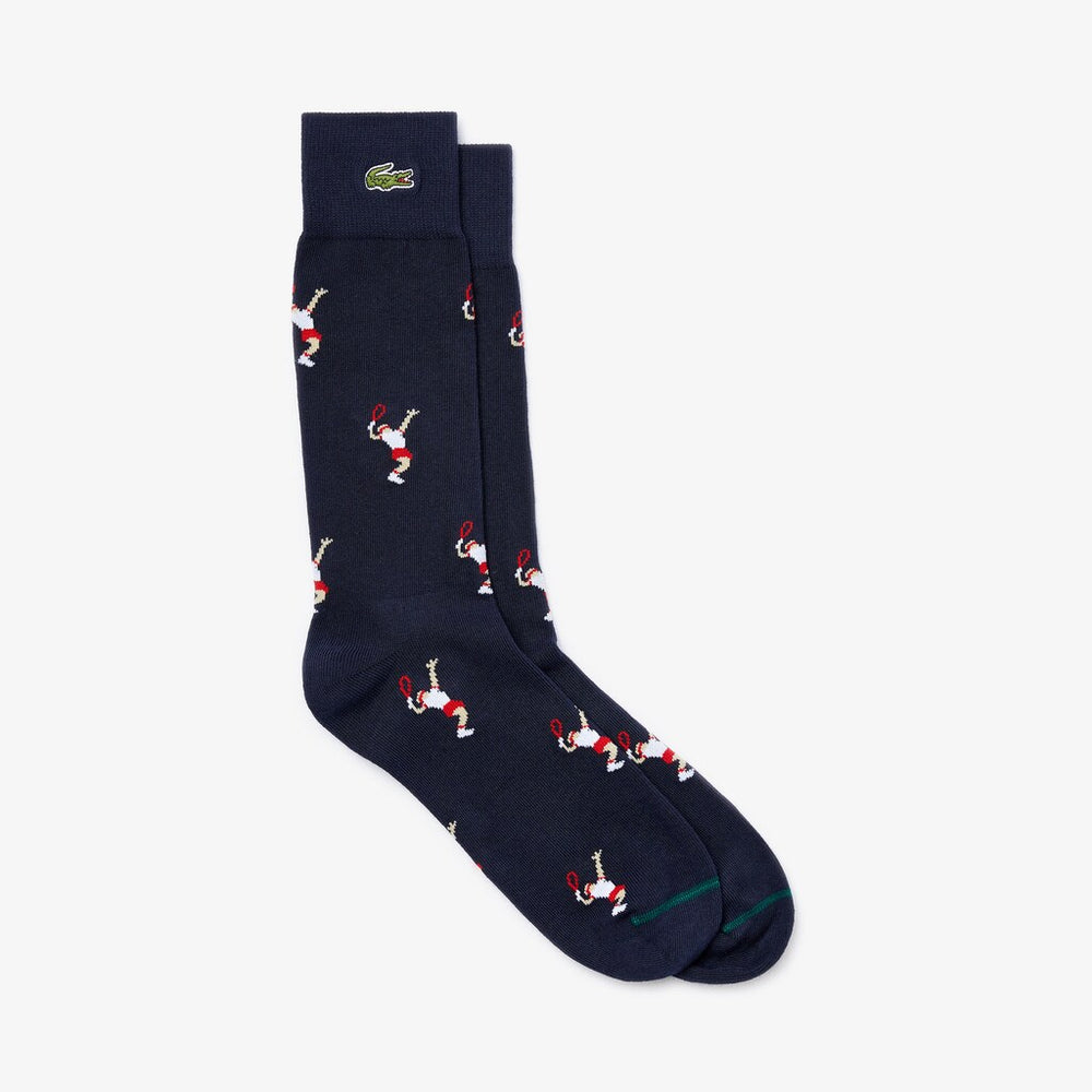 Unisex LIVE Tennis Player Pattern Socks / Lacoste