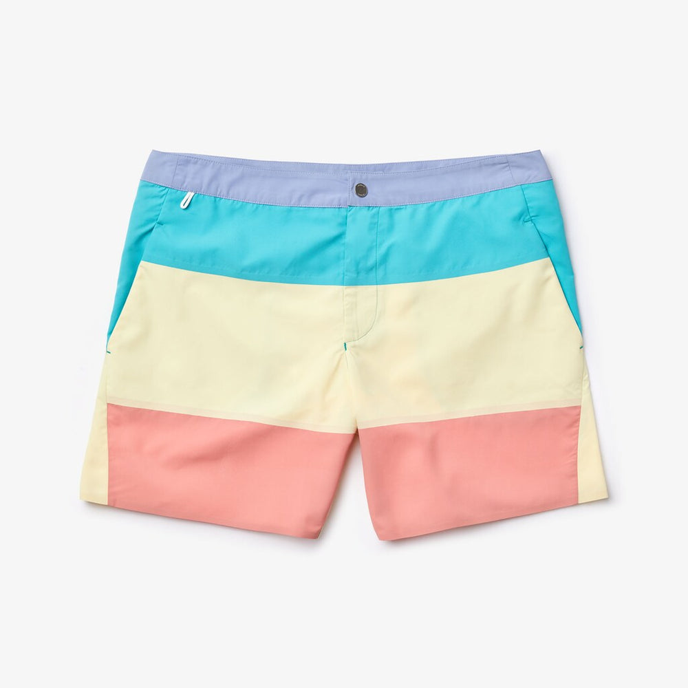 Men's Striped Colorblock Quick-Dry Swim Shorts / Lacoste