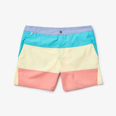 Men's Striped Colorblock Quick-Dry Swim Shorts / Lacoste