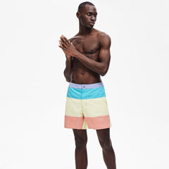 Men's Striped Colorblock Quick-Dry Swim Shorts / Lacoste