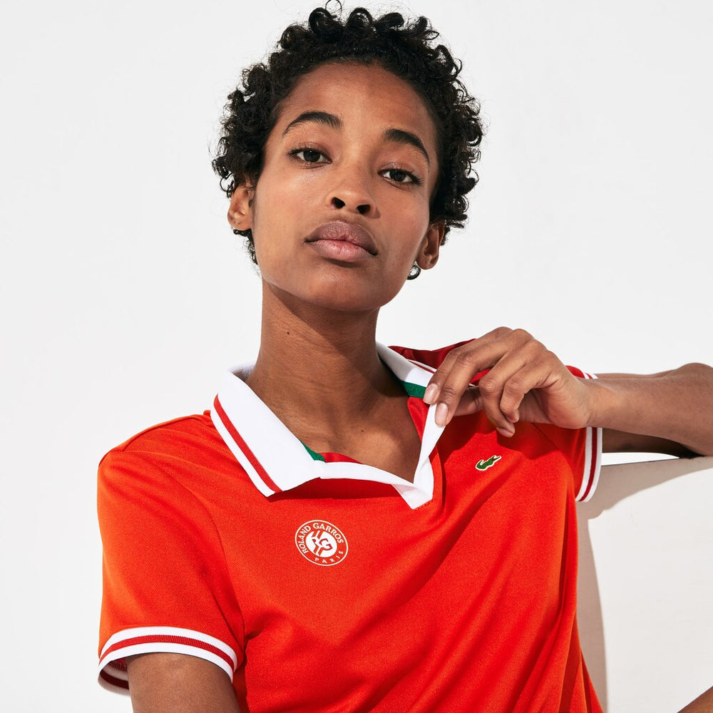 Women's SPORT Roland Garros Breathable V-Neck Polo Shirt / Lacoste