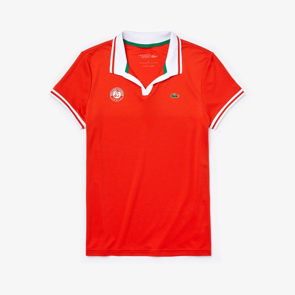 Women's SPORT Roland Garros Breathable V-Neck Polo Shirt / Lacoste