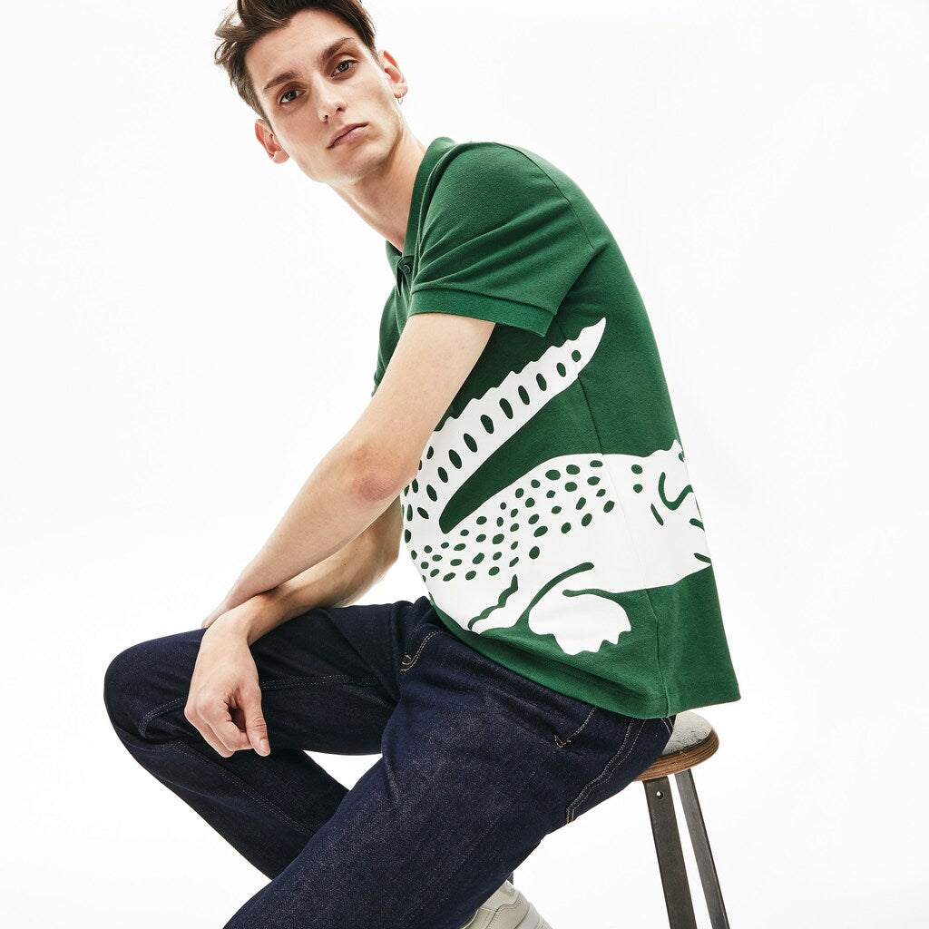 Men's Oversized Crocodile Print Polo Shirt / Lacoste