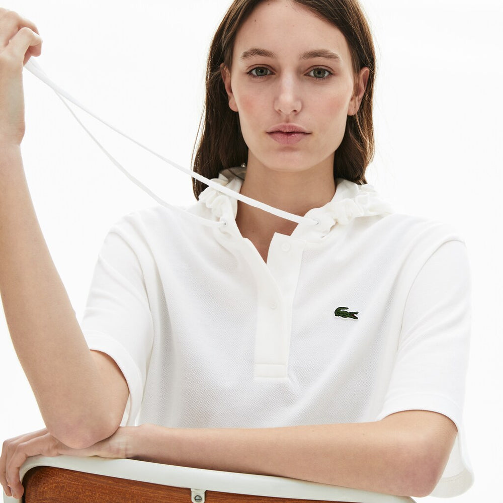 Women's Solid Cotton Piqué Hooded Polo Shirt / Lacoste