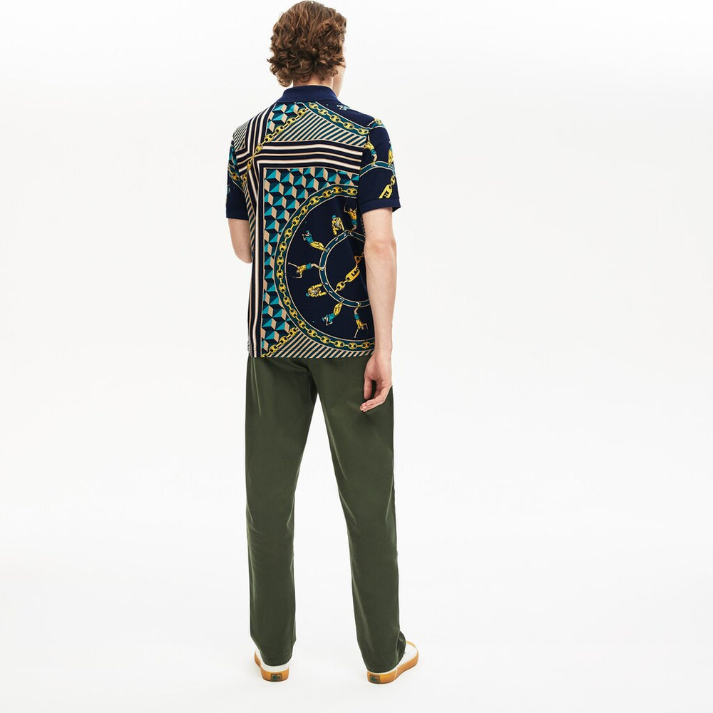 Men's LIVE Scarf-Print Cotton Piqué Polo Shirt / Lacoste