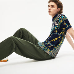 Men's LIVE Scarf-Print Cotton Piqué Polo Shirt / Lacoste