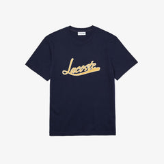 Men's Regular Fit Script Crew Neck Cotton Tee / Lacoste