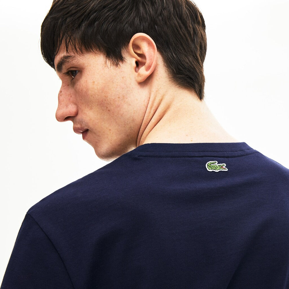 Men's Regular Fit Script Crew Neck Cotton Tee / Lacoste