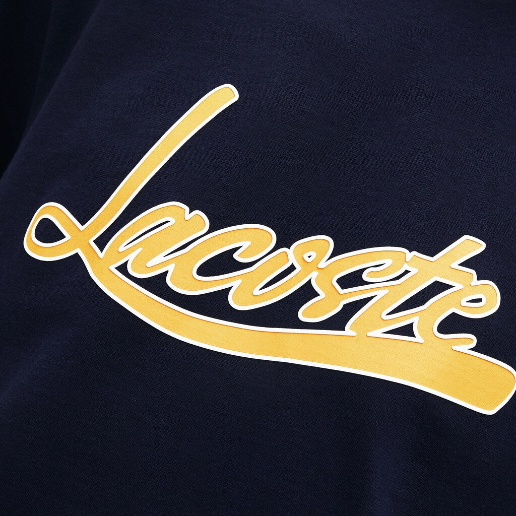 Men's Regular Fit Script Crew Neck Cotton Tee / Lacoste