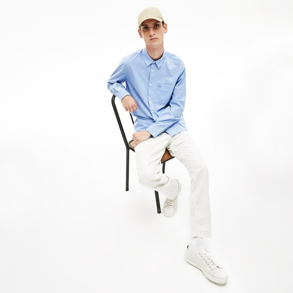 Men's Regular Fit Cotton and Silk Shirt / Lacoste