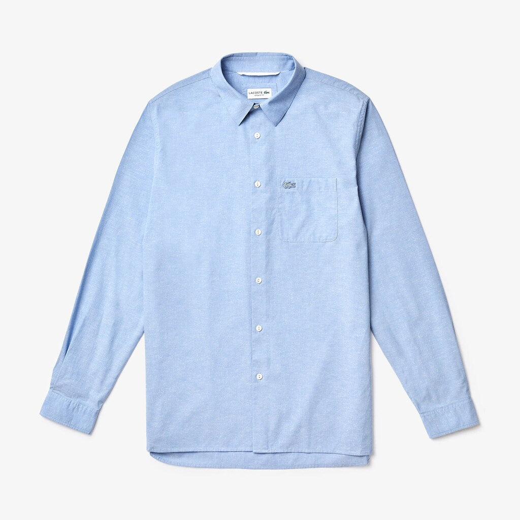 Men's Regular Fit Cotton and Silk Shirt / Lacoste