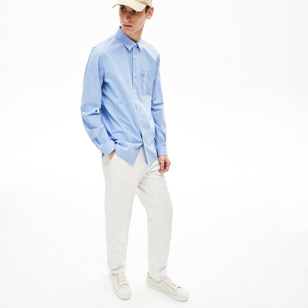Men's Regular Fit Cotton and Silk Shirt / Lacoste
