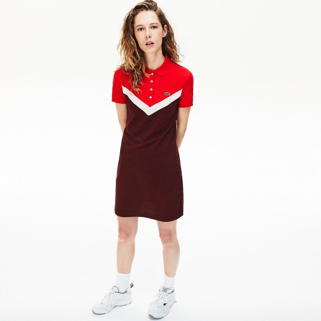 Women's Color-Blocked Stretch Cotton Polo Dress / Lacoste