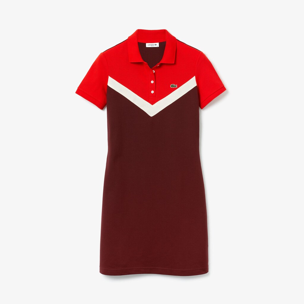 Women's Color-Blocked Stretch Cotton Polo Dress / Lacoste