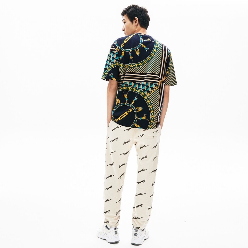 Men's LIVE Scarf-Print Cotton T-Shirt / Lacoste