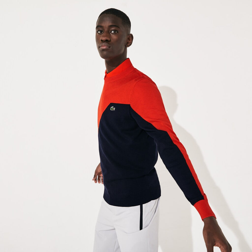 Men's SPORT Breathable Knit Crew Neck Golf Sweater / Lacoste