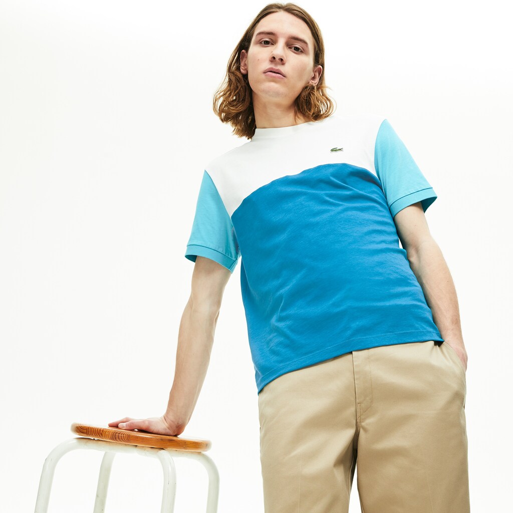 Men's Colorblock Regular Fit Cotton Jersey T-shirt / Lacoste