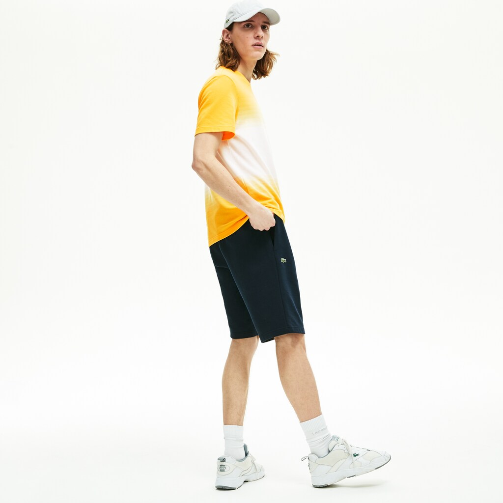 Men's Oversized Crocodile Print Cotton Fleece Bermudas / Lacoste