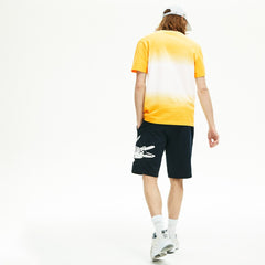 Men's Oversized Crocodile Print Cotton Fleece Bermudas / Lacoste