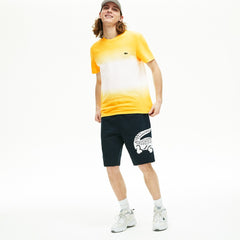 Men's Oversized Crocodile Print Cotton Fleece Bermudas / Lacoste
