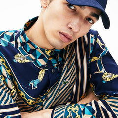 Men's LIVE Relaxed Fit Scarf-Print Shirt / Lacoste