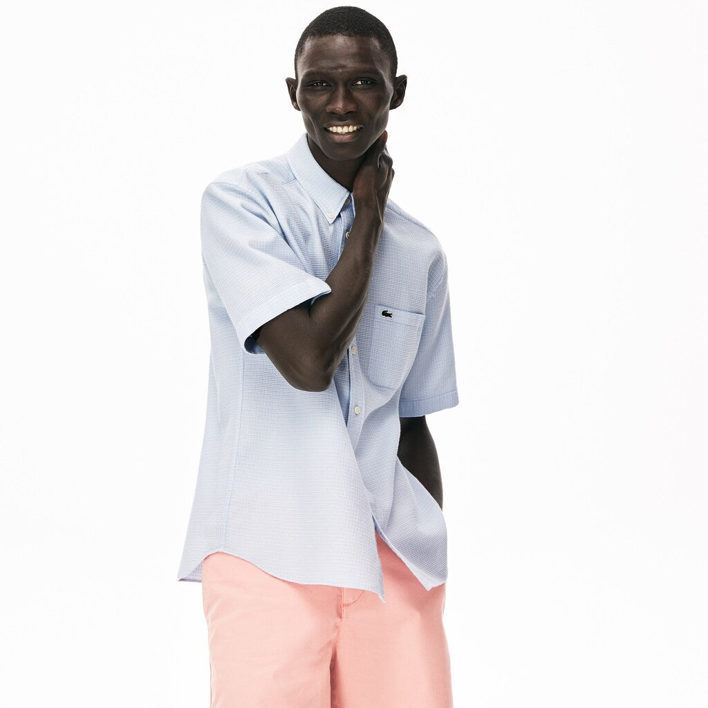 Men's Short-Sleeved Lightweight Cotton Shirt / Lacoste