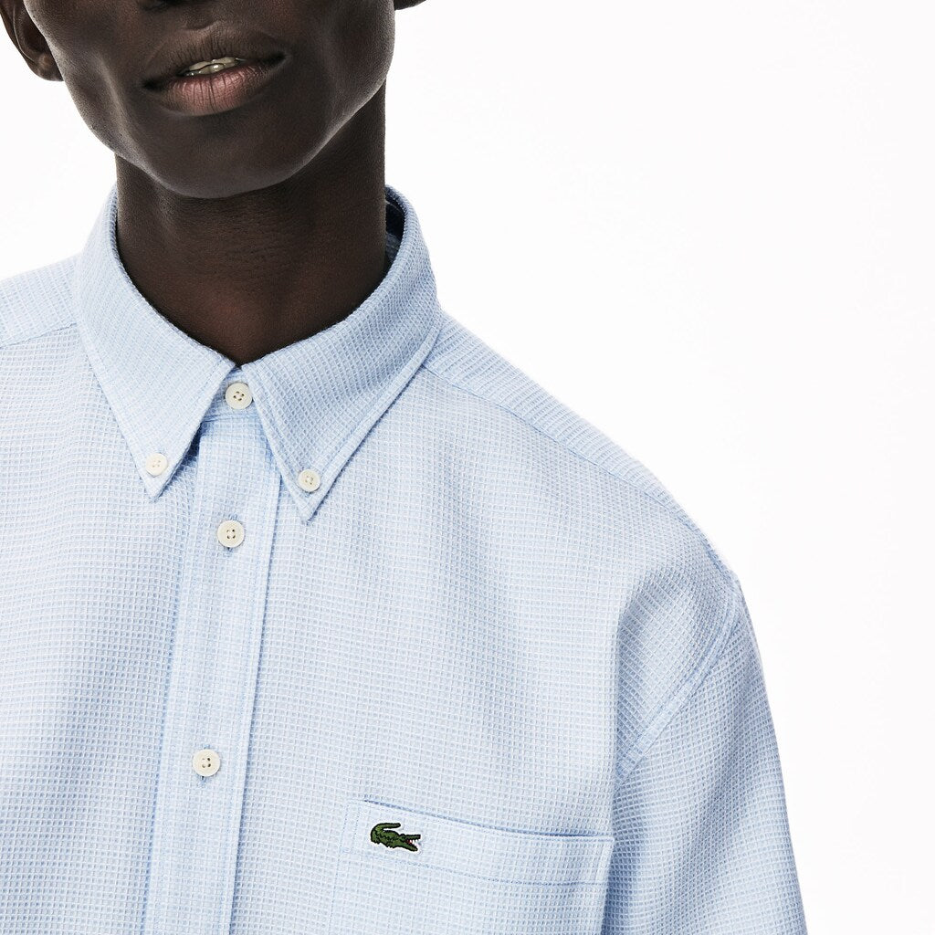 Men's Short-Sleeved Lightweight Cotton Shirt / Lacoste