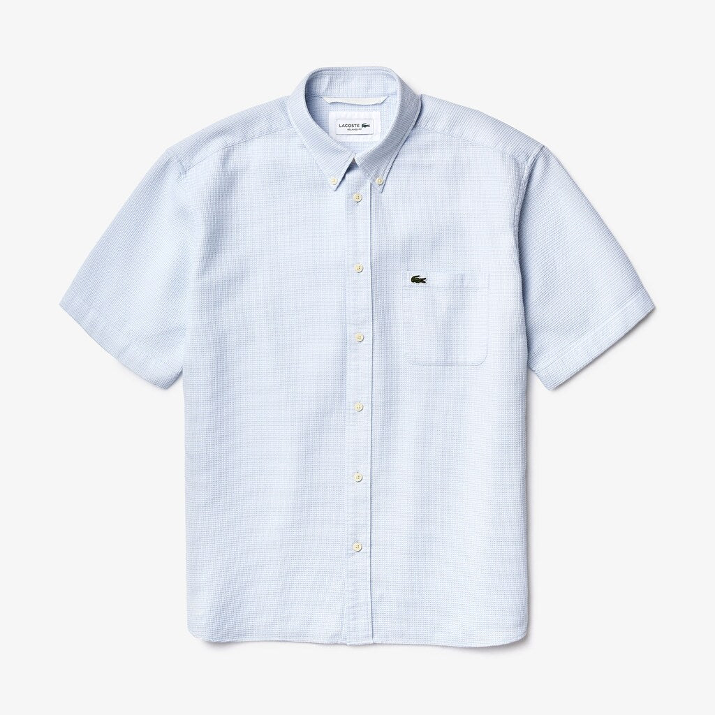 Men's Short-Sleeved Lightweight Cotton Shirt / Lacoste