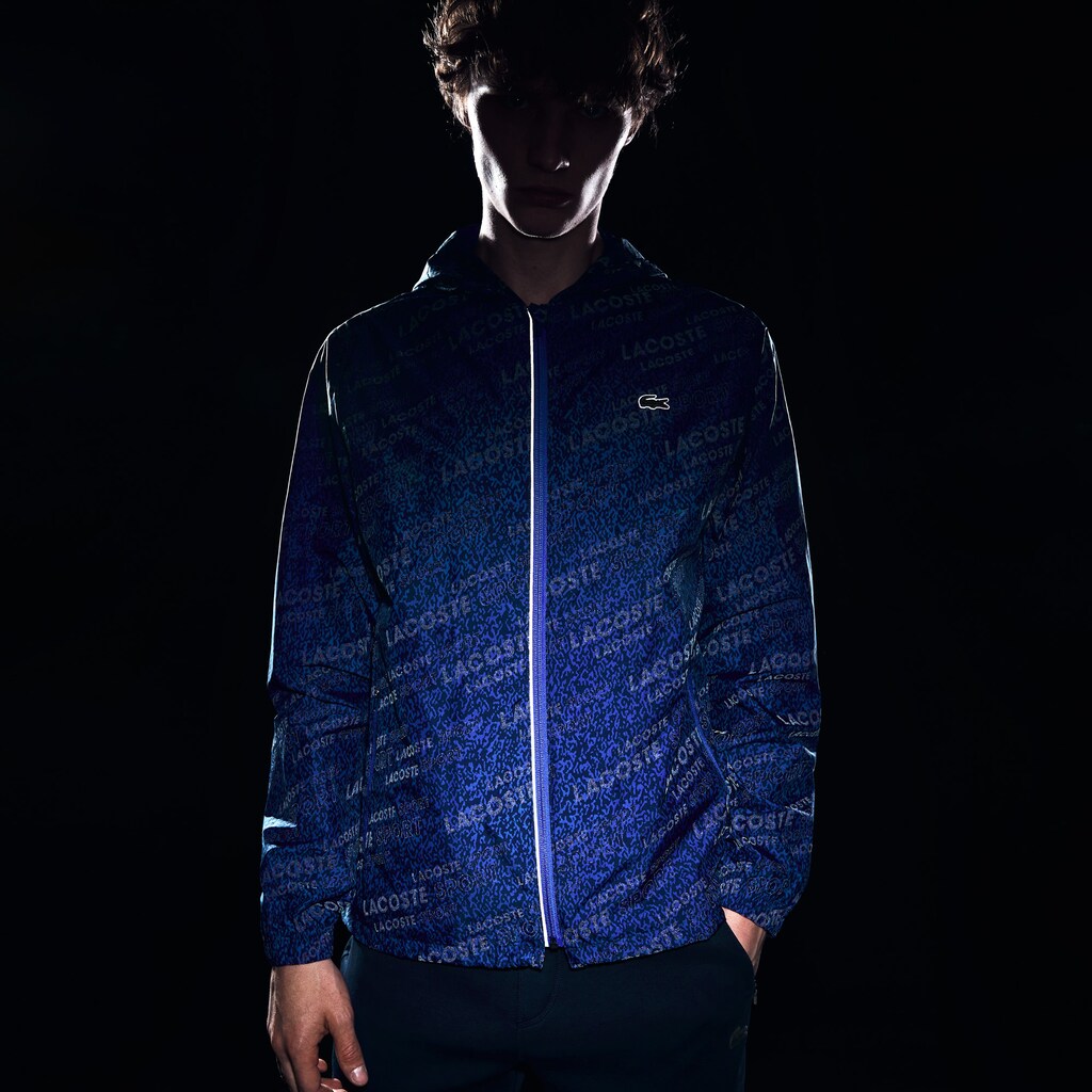 Men's SPORT Hooded Print Zip Jacket / Lacoste