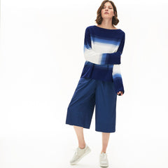 Women's Made in France Organic Loose Fit Ombré-Stripe Sweater / Lacoste