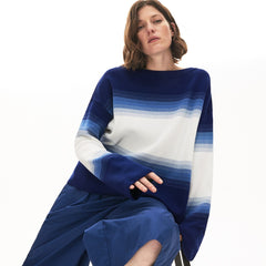 Women's Made in France Organic Loose Fit Ombré-Stripe Sweater / Lacoste