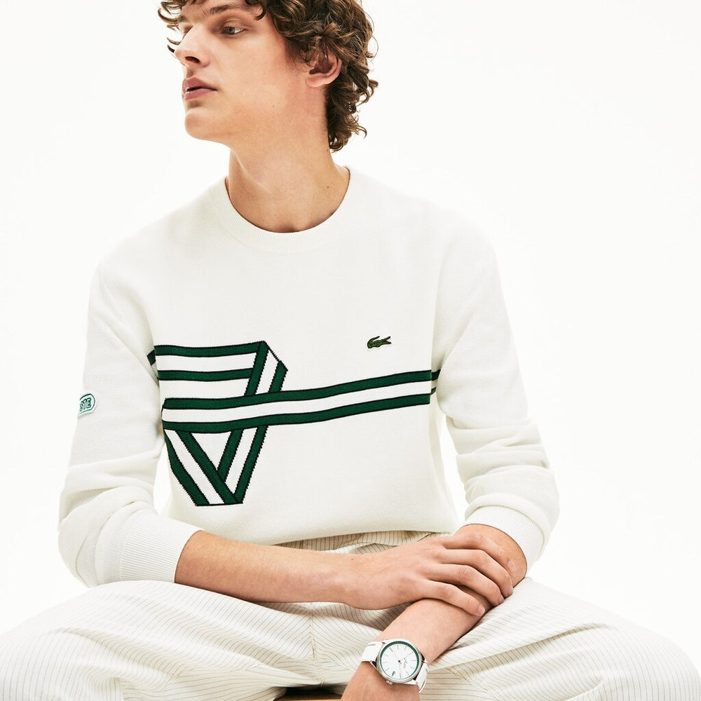 Men's Band Design Heritage Knit Sweater / Lacoste
