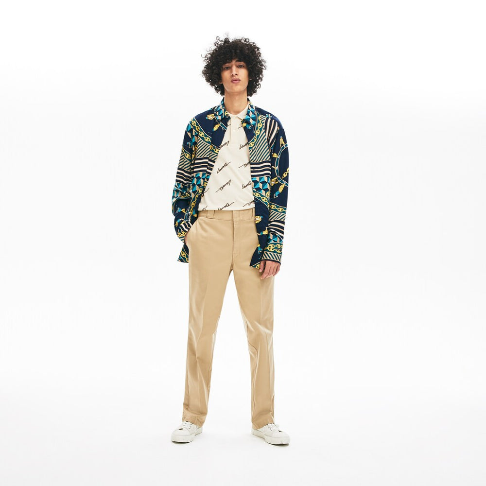 Men's LIVE Pleated Cotton Chinos / Lacoste