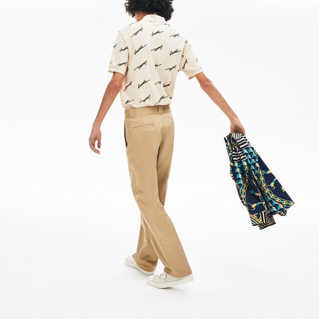 Men's LIVE Pleated Cotton Chinos / Lacoste