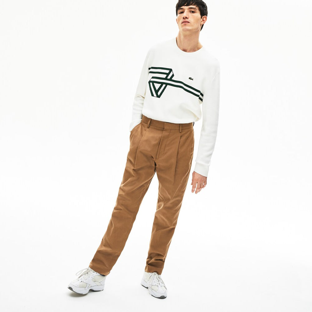 Men's Pleated Cotton-Linen Chinos / Lacoste