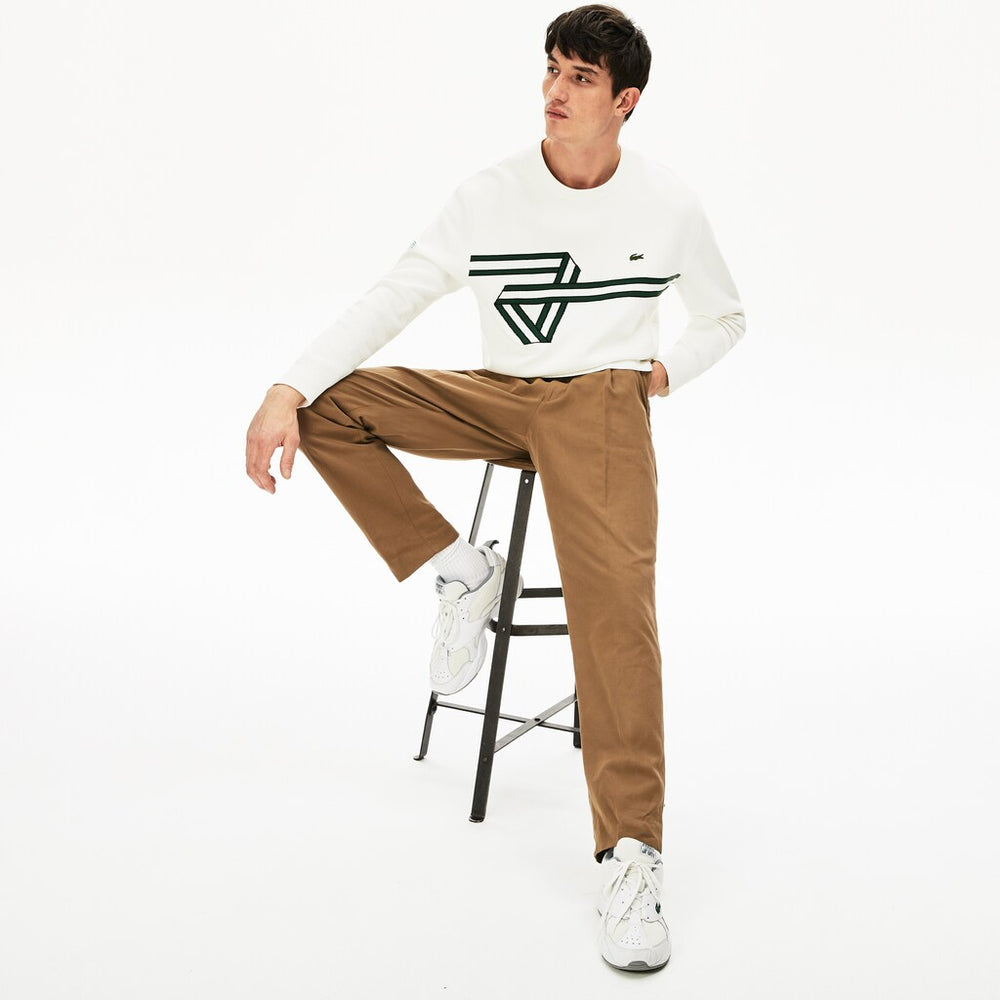 Men's Pleated Cotton-Linen Chinos / Lacoste