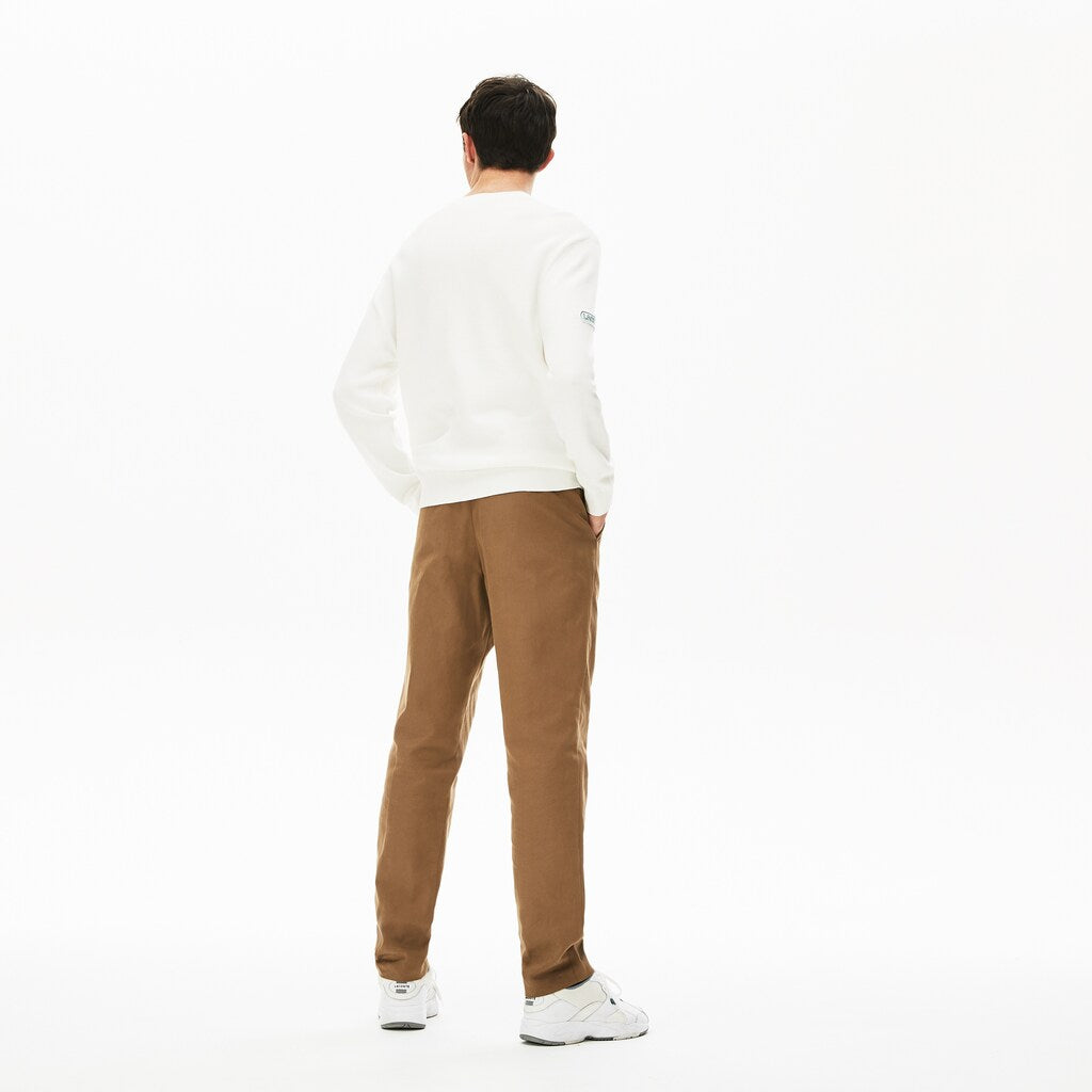 Men's Pleated Cotton-Linen Chinos / Lacoste