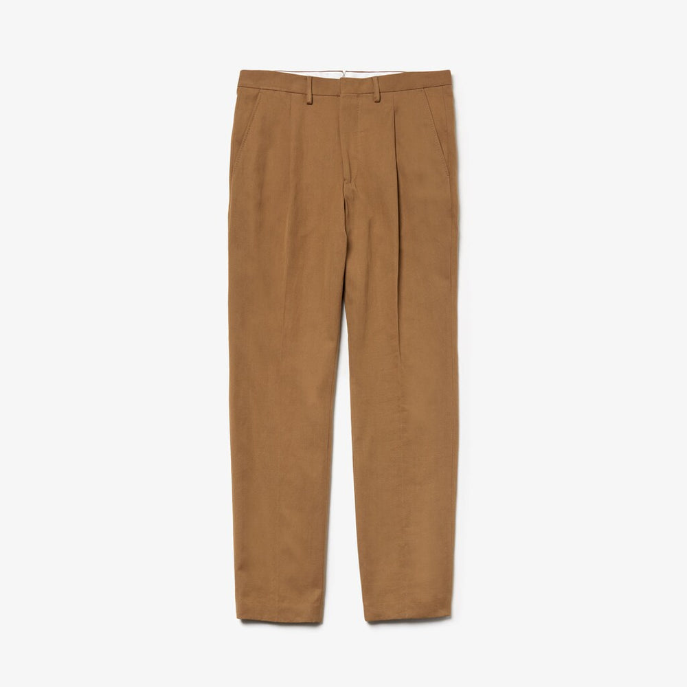 Men's Pleated Cotton-Linen Chinos / Lacoste