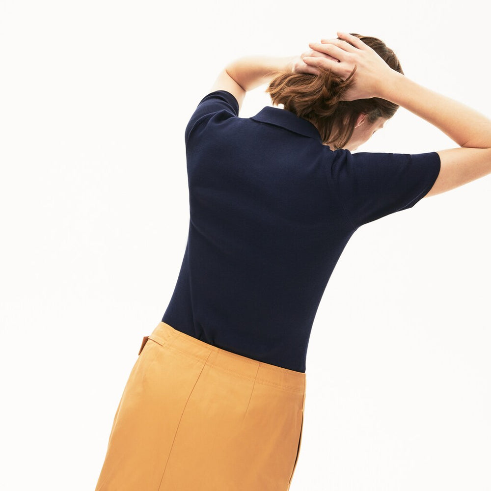 Women's Buttoned Polo Collar Sweater / Lacoste