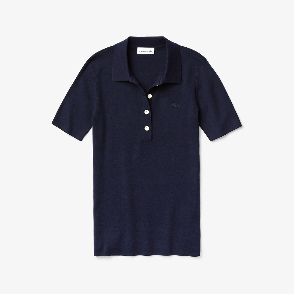 Women's Buttoned Polo Collar Sweater / Lacoste