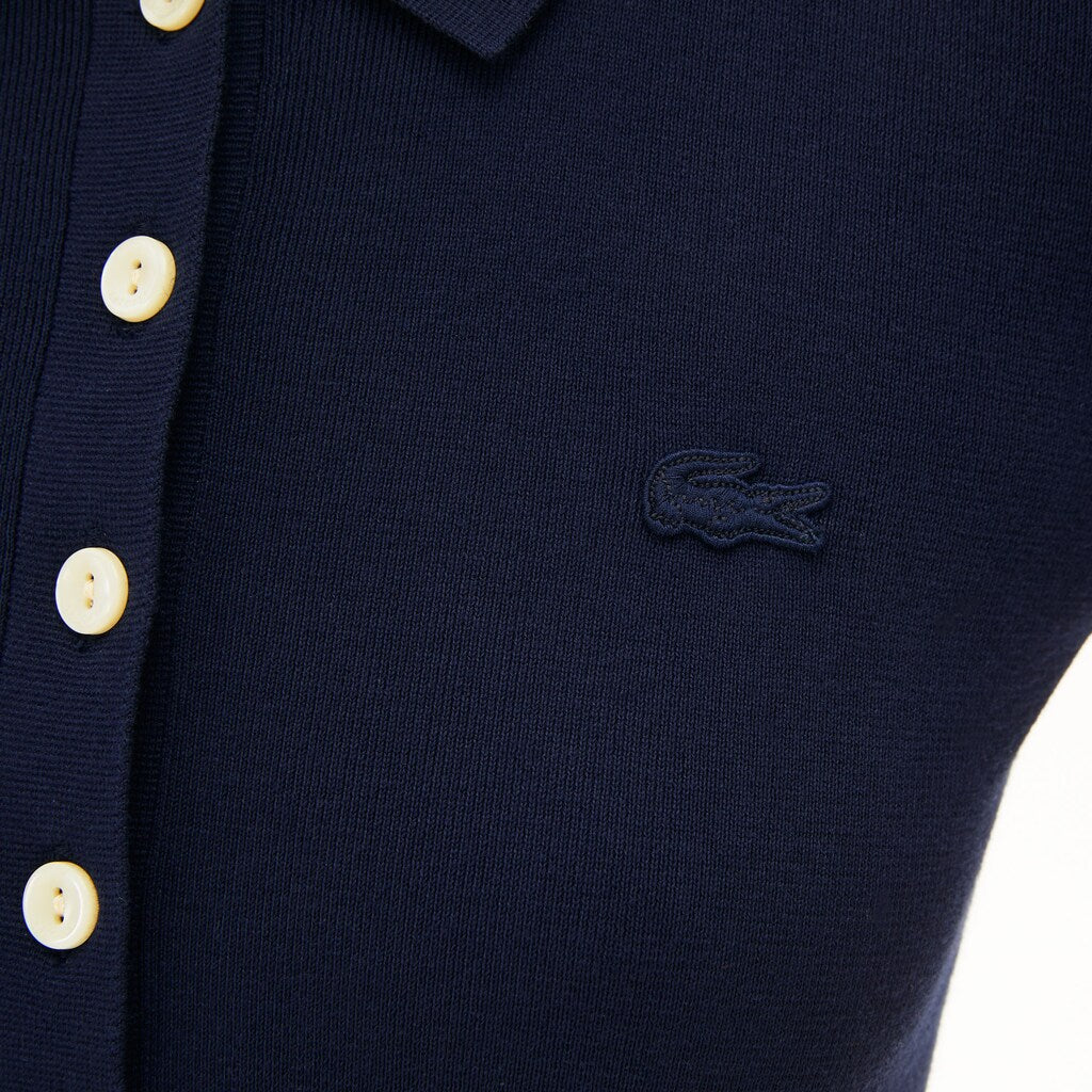 Women's Buttoned Polo Collar Sweater / Lacoste
