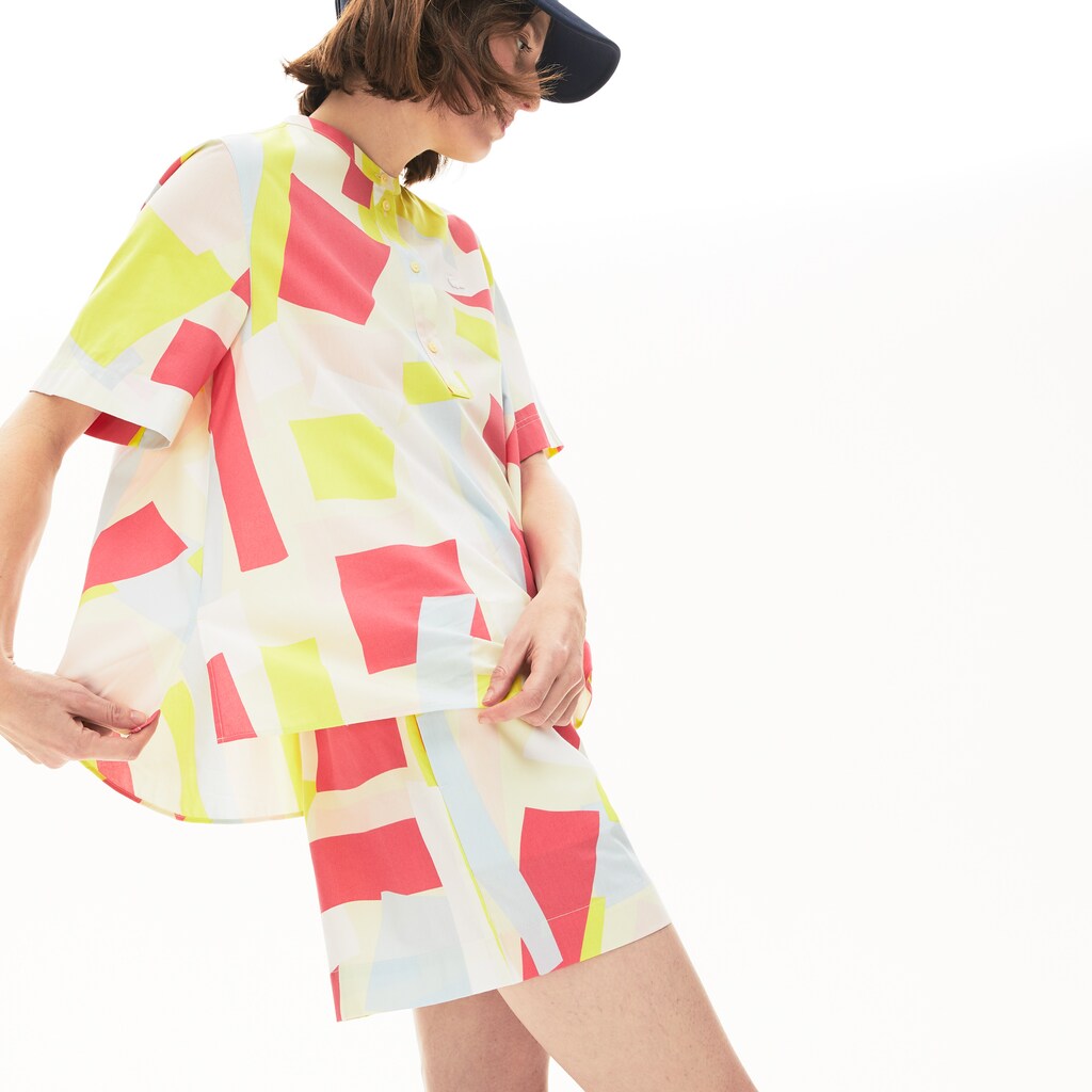Women's Abstract-Print Cotton Blend Blouse / Lacoste