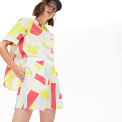Women's Abstract-Print Cotton Blend Blouse / Lacoste