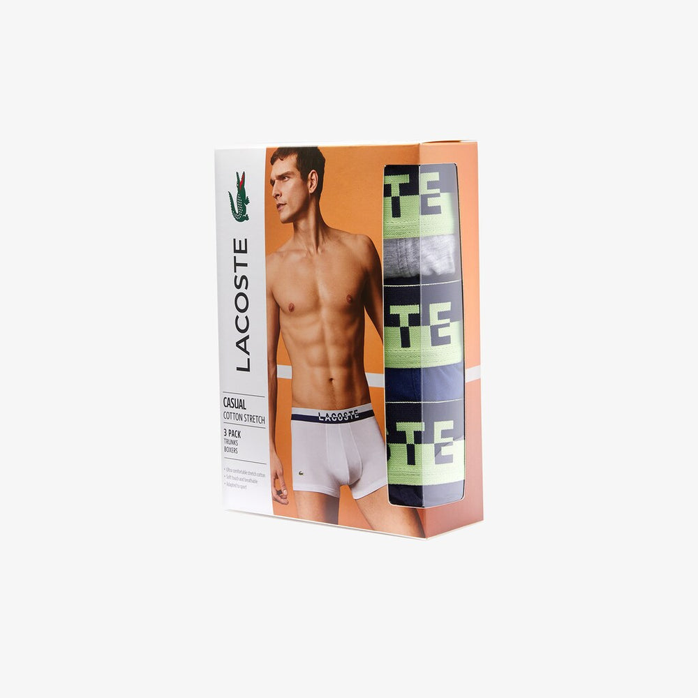 Pack Of 3 Casual Plain-Colored Boxers / Lacoste