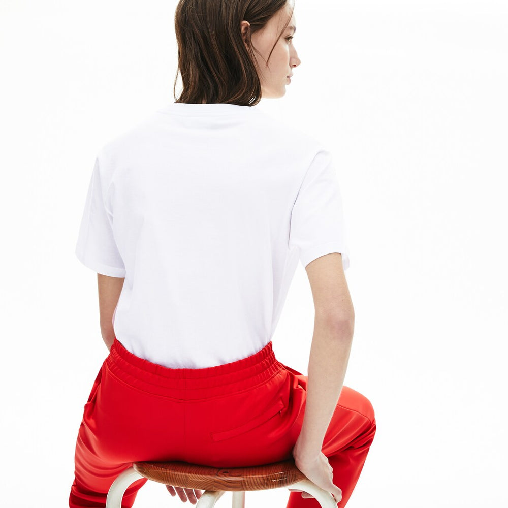 Women's V-Neck Premium Cotton T-Shirt / Lacoste
