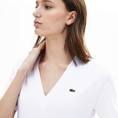 Women's V-Neck Premium Cotton T-Shirt / Lacoste