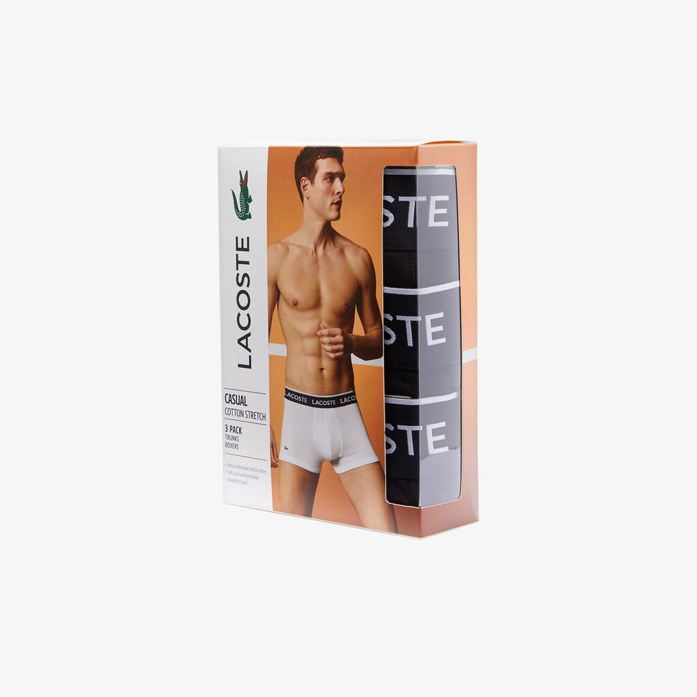 Pack Of 3 Casual Black Boxer Briefs / Lacoste