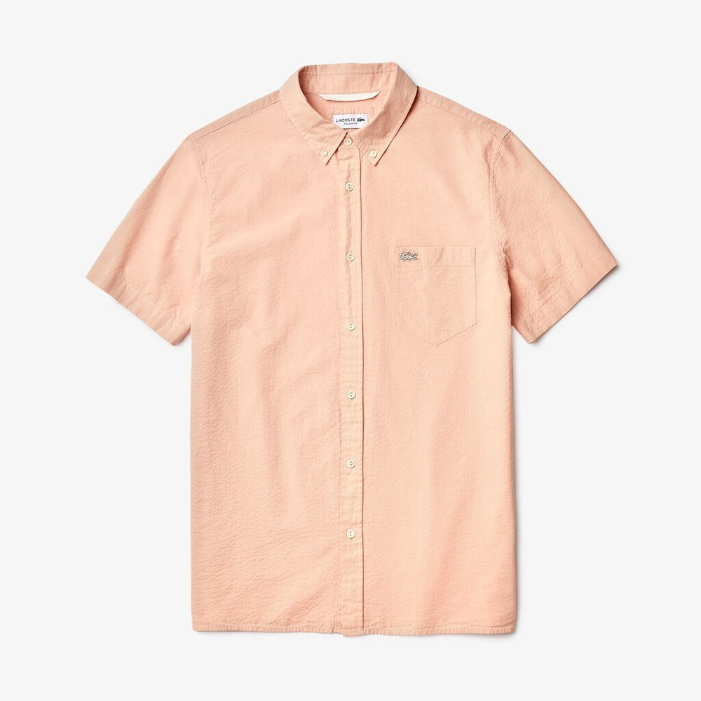 Men's Regular Fit Cotton and Linen Shirt / Lacoste